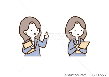 Saleswoman holding a file 117737277