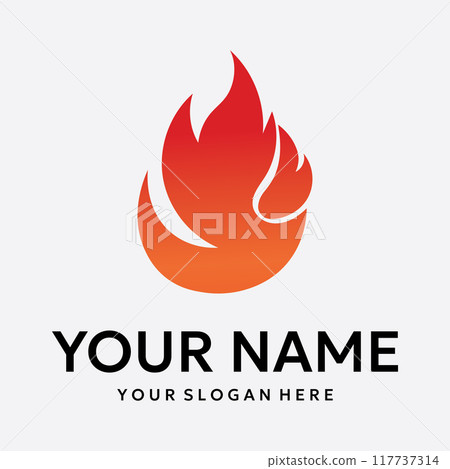 Flame logo design template illustration. 117737314
