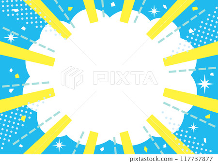 Cloud-shaped speech bubble and concentrated line background 117737877