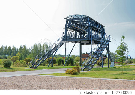 String-rail speed road. Modern technologies, transportation of future. Cargo-passenger terminal. Alternative transportation. Experimental site in Belarus.  String-rail speed road. Modern technologies, transportation of future. Cargo-passenger terminal. Alternative transportation. Experimental site in Belarus.  117738096