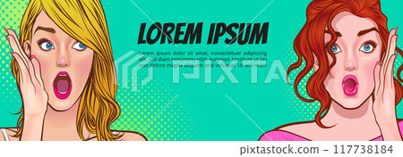 woman talking whispering gossip secret retro pop art comic vintage 117738184