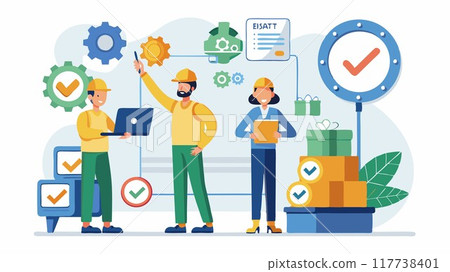Quality Control Inspectors utilize precise tools and procedures to verify product dimensions, functionality, and adherence to specifications, promoting consistent quality throughout the production 117738401
