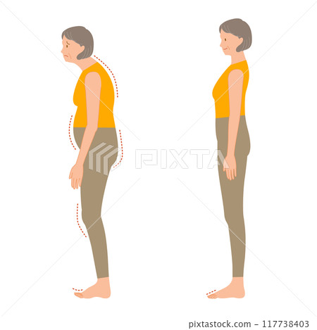 高級腳和正常腳底的浮趾插圖集（女人全身姿勢崩潰） 117738403