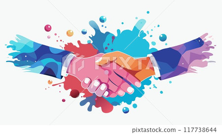 This handshake transcends a simple greeting. It signifies the respect and trust that form the foundation of successful business relationships, paving the way for collaboration and shared achievements. This handshake transcends a simple greeting. It signifies the respect and trust that form the foundation of successful business relationships, paving the way for collaboration and shared achievements. 117738644