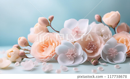 Floral background material (Generative AI) 117738678