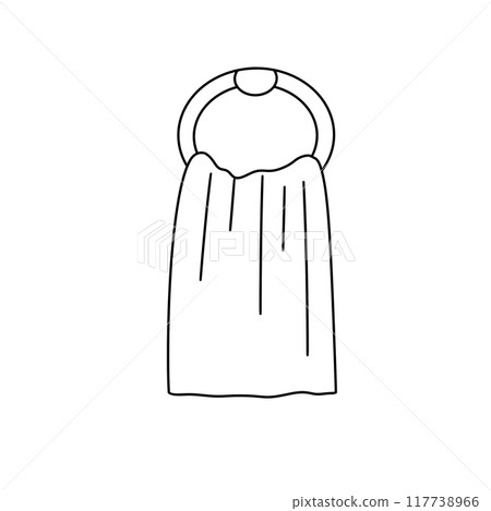 A towel is hanging on a towel rack 117738966