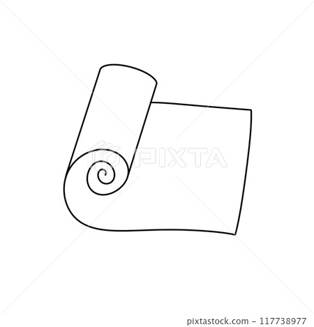 A white roll of paper with a spiral design 117738977