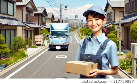 female driver carrying luggage 117739897