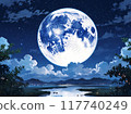 湖面上升起的大月亮 117740249