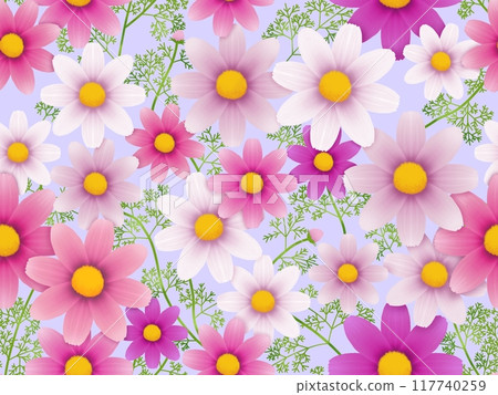 Cosmos seamless pattern (purple) A-2 117740259