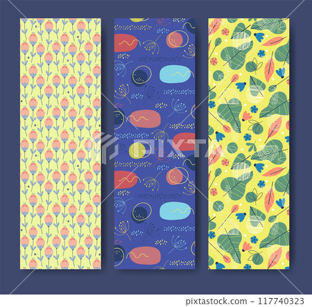 Flourish design bookmark template. Paper simple colorful bookmarks. Minimalist style book separator. Flourish design bookmark template. Paper simple colorful bookmarks. Minimalist style book separator. 117740323