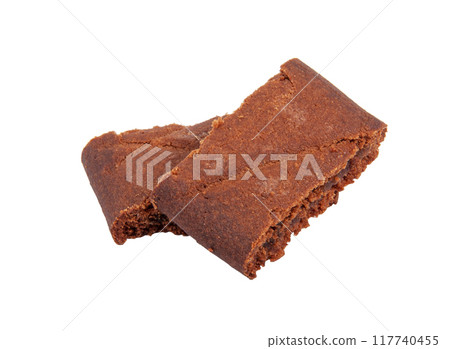 chocolate cacao cookies isolated on the white 117740455