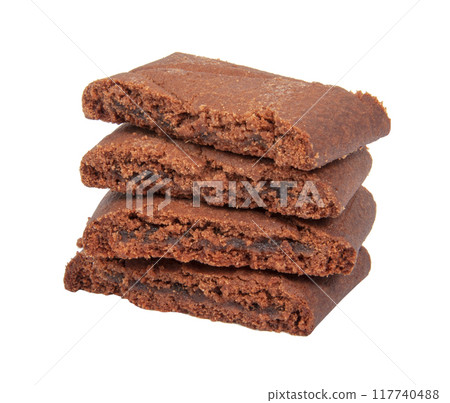 chocolate cacao cookies isolated on the white 117740488