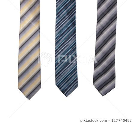 Colorful striped gentlemans tie isolated on the white 117740492