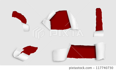 Torn paper holes with roll. Torn paper holes with roll. 117740730
