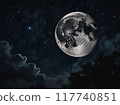 滿天星斗的天空和月亮 117740851
