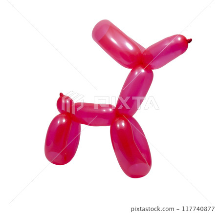 red balloon model of dog isolated on the white red balloon model of dog isolated on the white 117740877