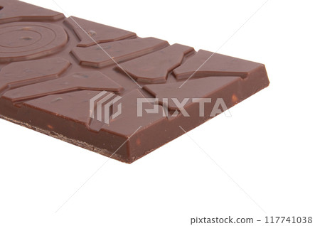 milk chocolate with nuts isolated on the white 117741038