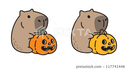 capybara vector pumpkin halloween icon jack o lantern cartoon character pet logo symbol illustration clip art isolated design capybara vector pumpkin halloween icon jack o lantern cartoon character pet logo symbol illustration clip art isolated design 117741446