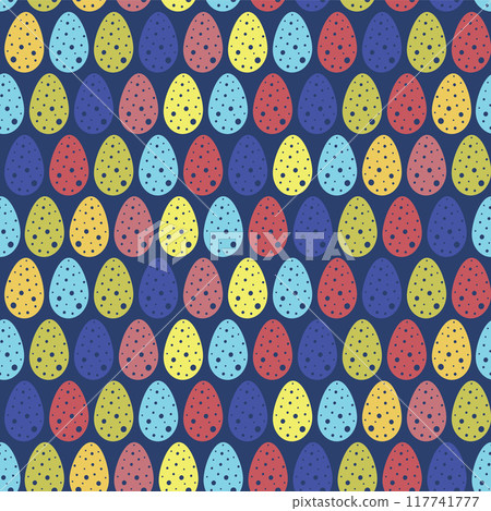 Colorful easter eggs seamless pattern. Easter holidays on beige background. Colorful easter eggs seamless pattern. Easter holidays on beige background. 117741777