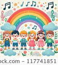 Rainbow and children 117741851
