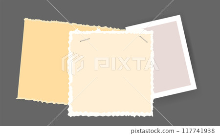 Paper notes stickers. Place for memo messages on paper sheets. Blank sticky place for to do list and office notice or information board 117741938