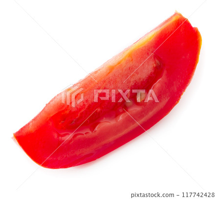 Tomato slice isolated over white background 117742428