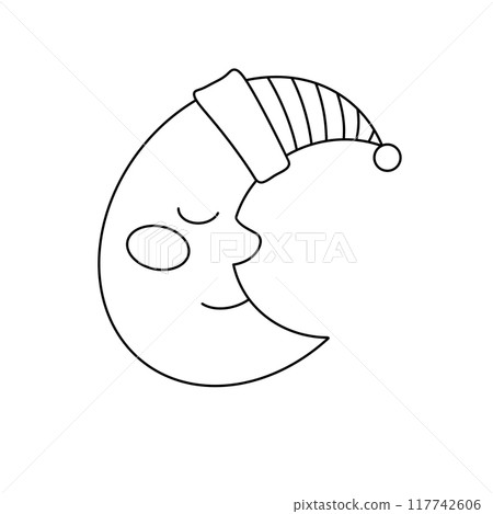 A white circle with a hat on it and a smile A white circle with a hat on it and a smile 117742606