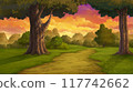 Illustration of the forest at evening 117742662