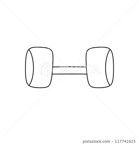 A pair of dumbbells with a white background A pair of dumbbells with a white background 117742825