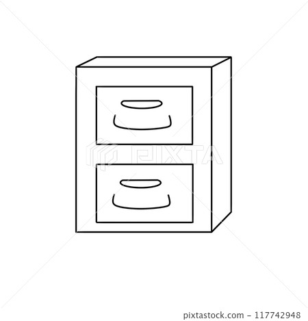 A white box with two drawers A white box with two drawers 117742948