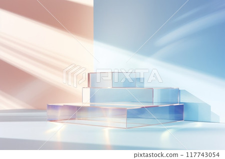 Stacked Glass Blocks with Colorful Gradient Lighting 117743054