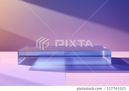 Futuristic Glass Platform with Gradient Lighting 117743325