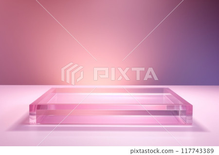Transparent Pink Rectangular Platform 117743389