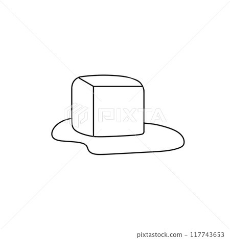 A white box with a piece of ice cream on top of it A white box with a piece of ice cream on top of it 117743653