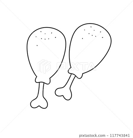 Two chicken legs are shown in a white background 117743841