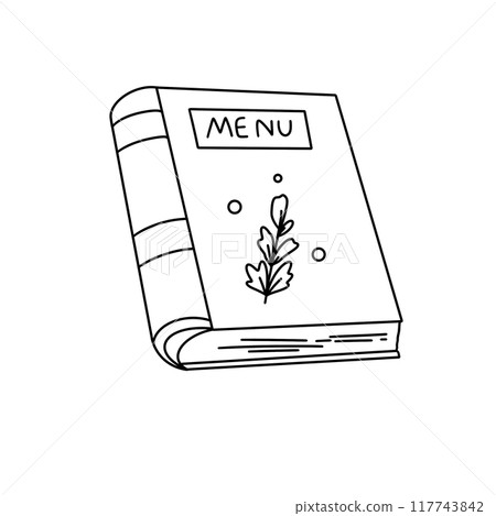 A book with a menu on the cover 117743842