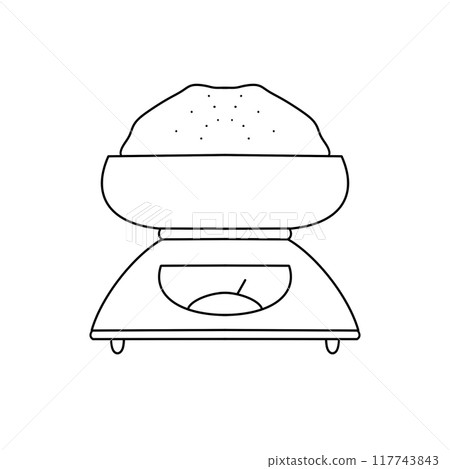 A scale with a bowl on top of it 117743843