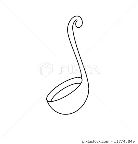 A white spoon with a black handle 117743849