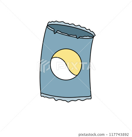 A blue bag with a yellow circle on it A blue bag with a yellow circle on it 117743892