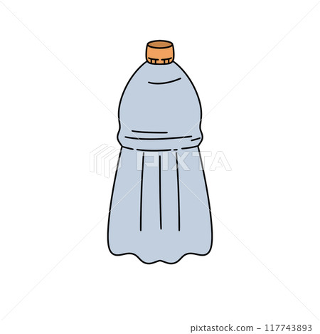 A bottle of water is drawn in a cartoon style A bottle of water is drawn in a cartoon style 117743893