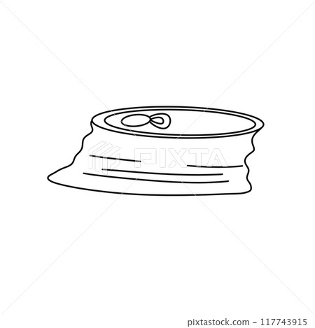 A can is shown with its lid off A can is shown with its lid off 117743915