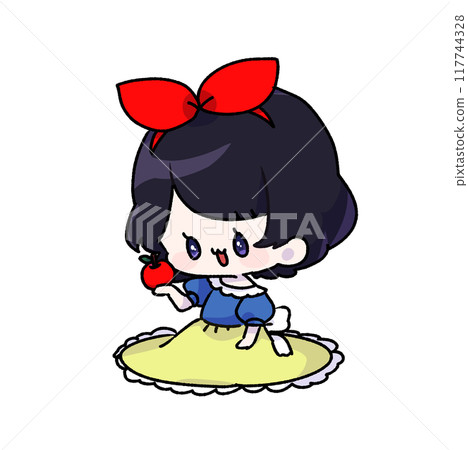 Girl with red ribbon Girl with red ribbon 117744328