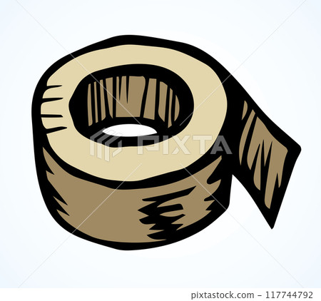Roll of adhesive tape. Vector drawing Roll of adhesive tape. Vector drawing 117744792