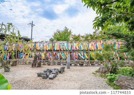 Scenery of colorful Tathagata flags at Koshoji Temple (Shizuoka Prefecture) 117744833