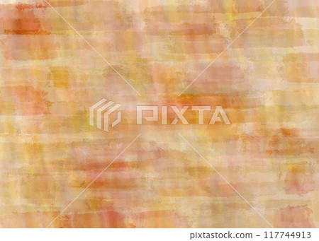 Watercolor-style hand-drawn background material (orange) 117744913