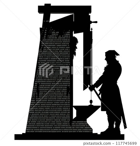 Black silhouette of torture device on white background. Black silhouette of torture device on white background. 117745699
