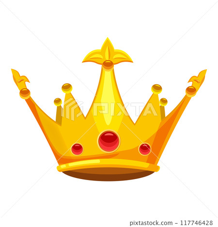 Crown cartoon golden royal jewelry of king queen, princess Crown cartoon golden royal jewelry of king queen, princess 117746428