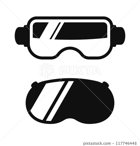 VR Headset Icons Set on White Background. Vector VR Headset Icons Set on White Background. Vector 117746448