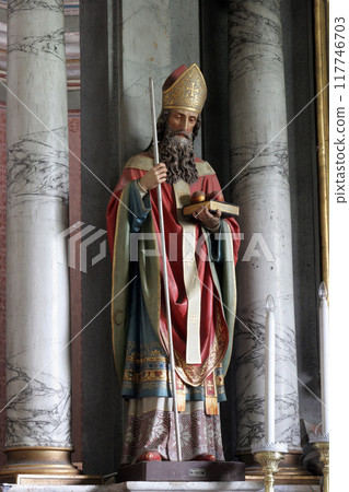 Saint Nicholas, statue on the altar of Saint Elijah church in Lipnik, Croatia Saint Nicholas, statue on the altar of Saint Elijah church in Lipnik, Croatia 117746703